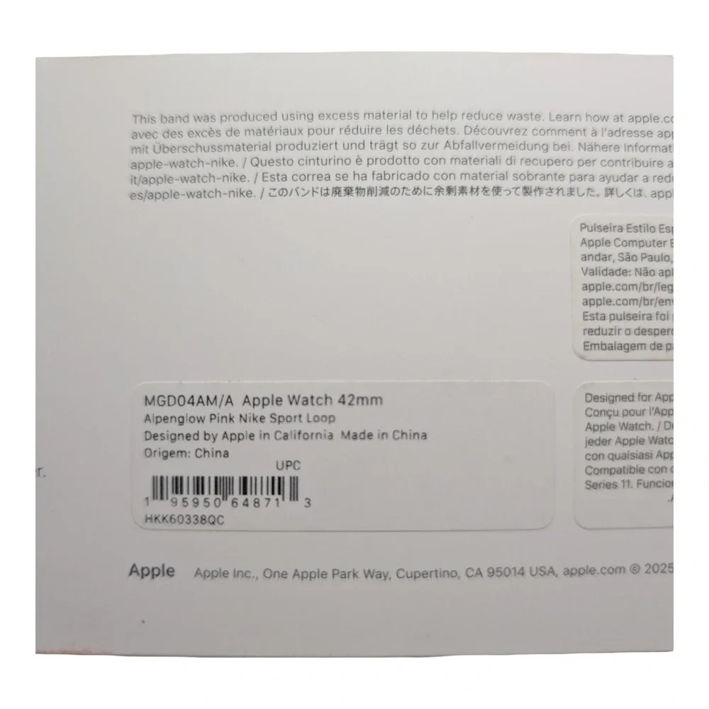 44-O Apple Watch 42mm Alpenglow Pink Nike Sport Loop For Series 11